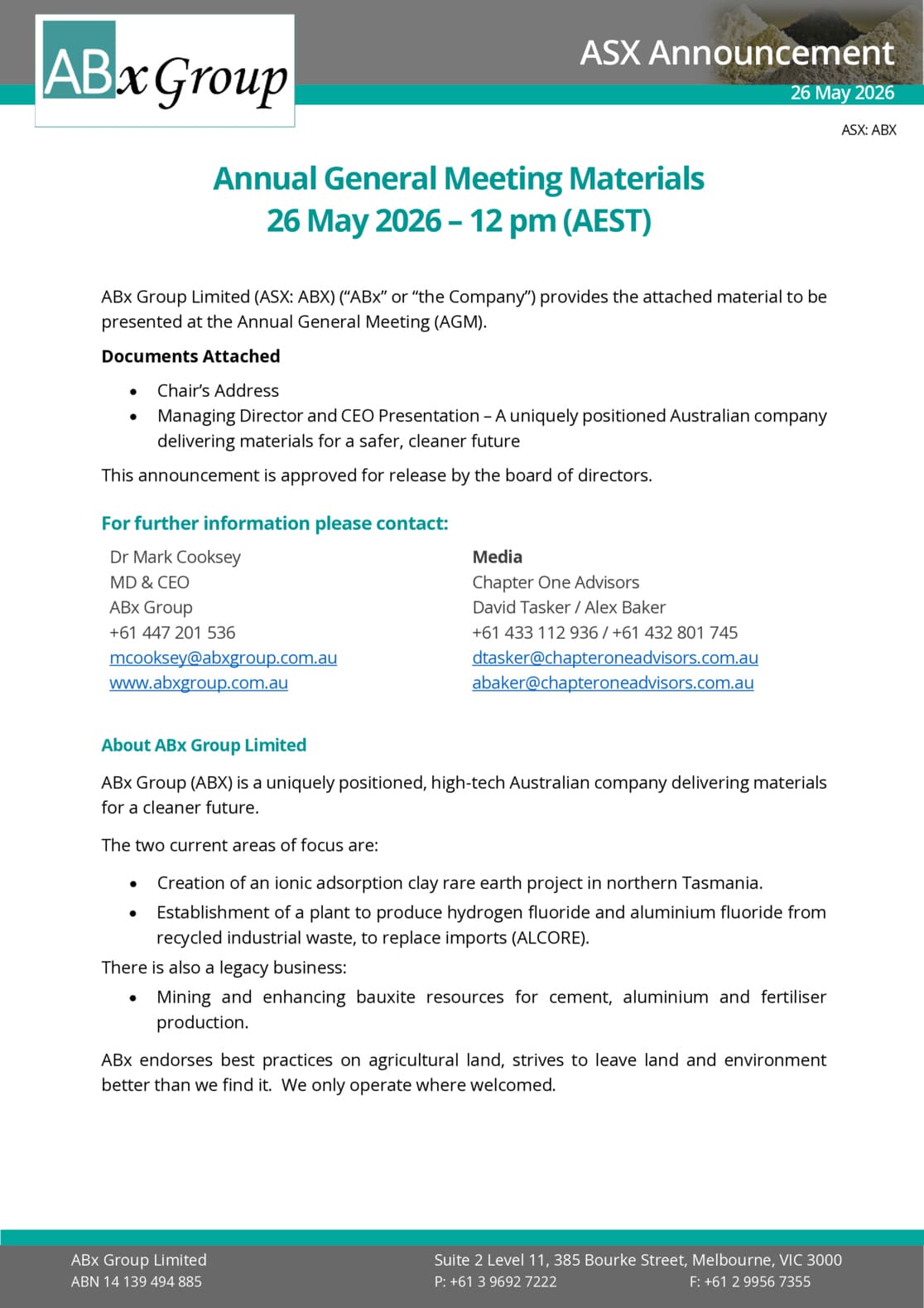 Annual General Meeting Materials